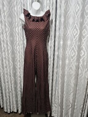 Vintage Handmade Ruffle Collar Wide Leg Jumpsuit